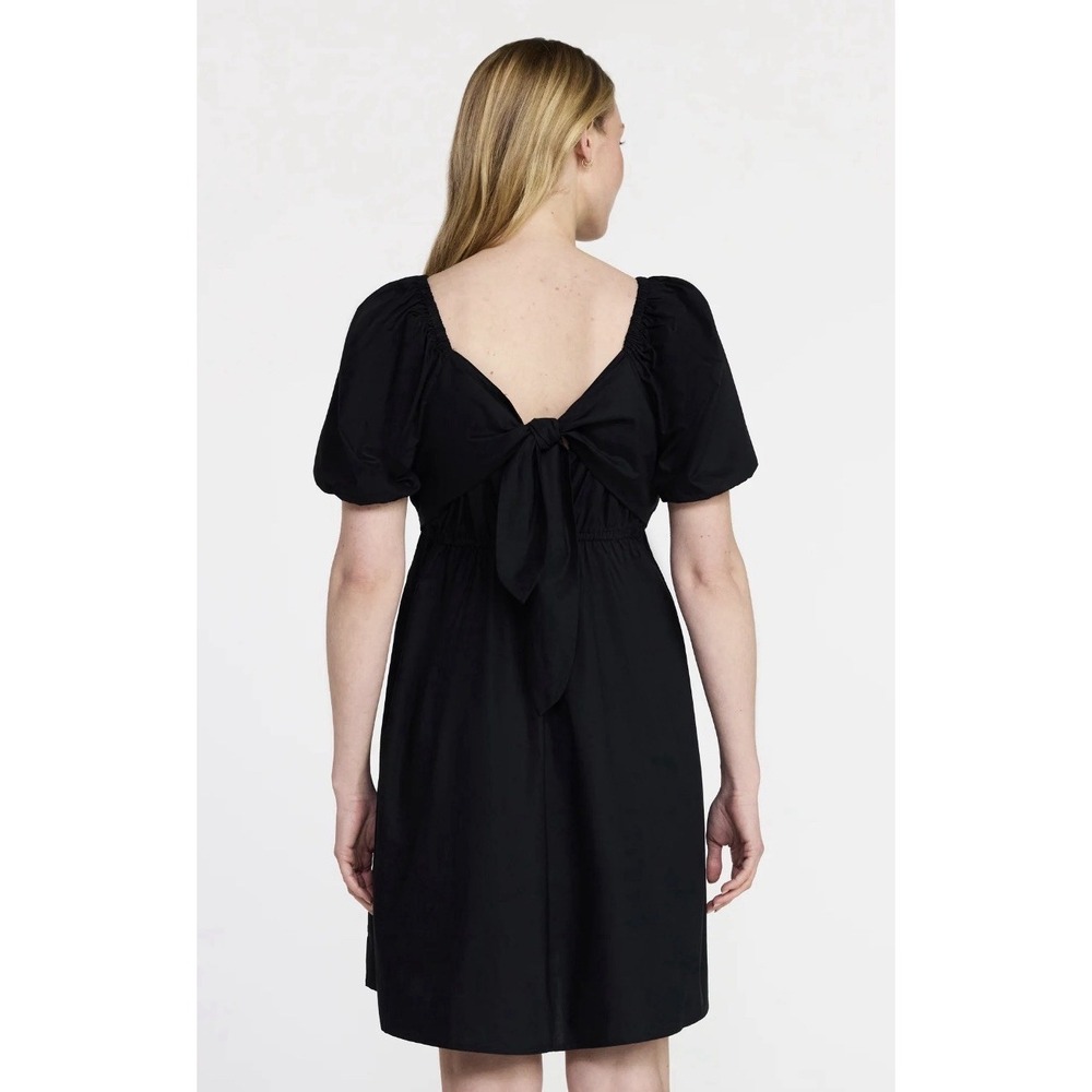 Women's Little Black Dress Tie Back Mini Puff Sleeves, size XXXL 20 Formal Bow - Picture 2 of 5